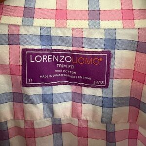 Lorenzo Uomo Pink and Blue Plaid Shirt